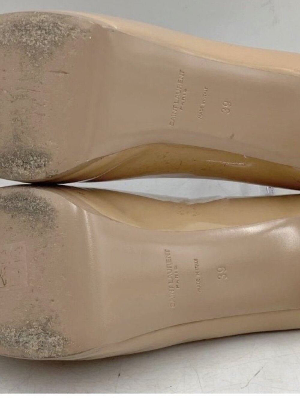 $995 YSL Saint Laurent Tribtoo 105 Nude Beige Patent Pumps Heels Shoes 39 8.5 - Picture 4 of 8